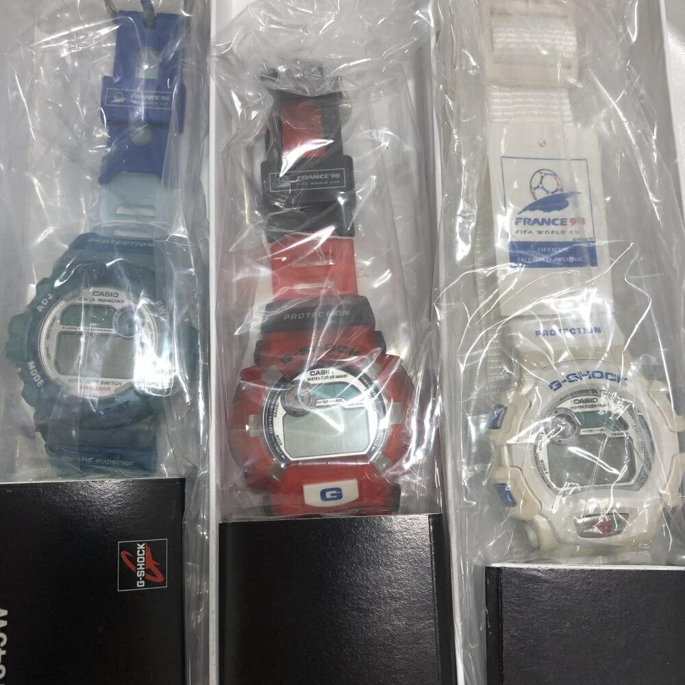 【中古】G-SHOCK G-WCUP98 3個セット ジーショック カシオ FRANCE 98 フランスワールドカップ 1998 DW-004 DW-9500WF DW-9600WF 19