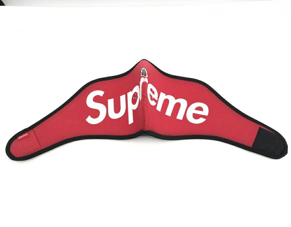 【中古】Supreme シュプリーム Supreme 14AW Logo Face Mask レッド シュプリーム　ロゴフェイスマスク[17]