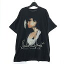 【中古】Rie Sato × Sachie Hiraga 21SS シルクスクリーンプリントTシャツ サイズXL ブラック 平賀さち枝[17]