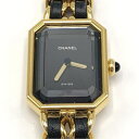 【中古】CHANEL プルミエール 腕時計 M H0001 ブラック ゴールドカラー シャネル[10]