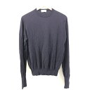 【中古】JOHN SMEDLEY メリノウールニット S ネイビー　ジョンスメドレー[24]