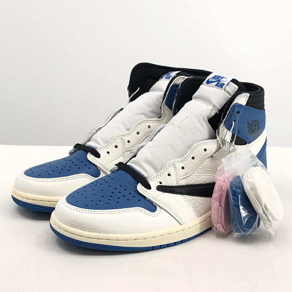 【中古】NIKE × Travis Scott × Fragment AIR JORDAN 1 RETRO HIGH OG Military Blue サイズ29.0cm DH3..