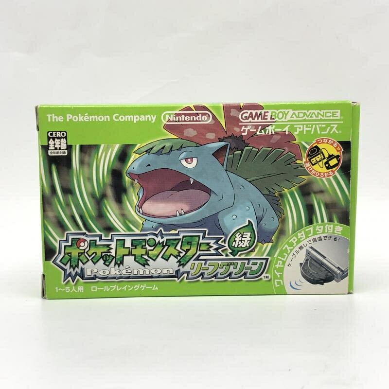 【中古】【ワイヤレスアダプタ同梱】任天堂 ポケットモンスター リーフグリーン ゲームボーイアドバンスソフト ポケモン【説明書破れあり】[10]