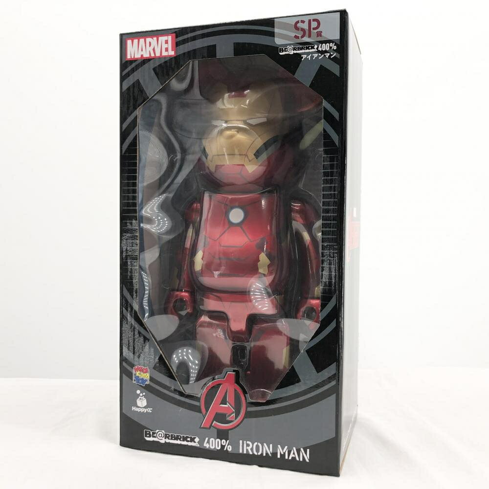 【中古】開封 サニーサイドアップ メディコム トイ MARVEL Happyくじ BE@RBRICK 2021 SP賞 BE@RBRICK 400 アイアンマン ベアブリック 17