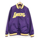 【中古】Mitchell＆Ness スタジャン L パープル ミッチェルアンドネス レイカーズ 10