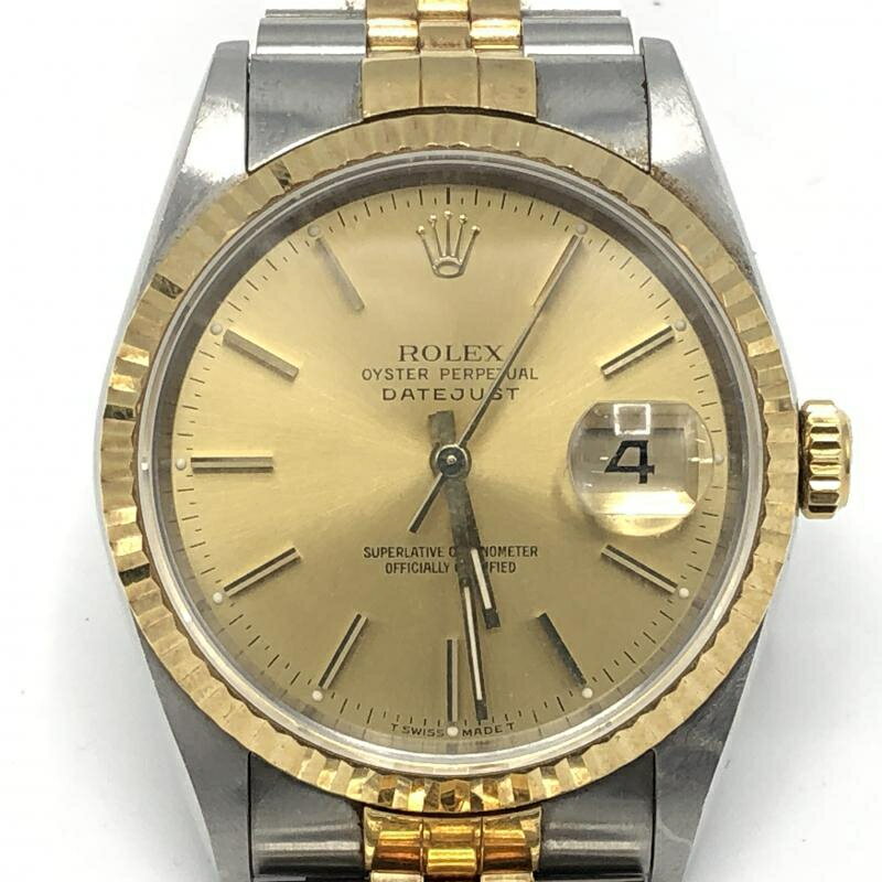 【中古】ROLEX デイトジャスト 腕時計 16233 ゴールド シルバー ロレックス[10]