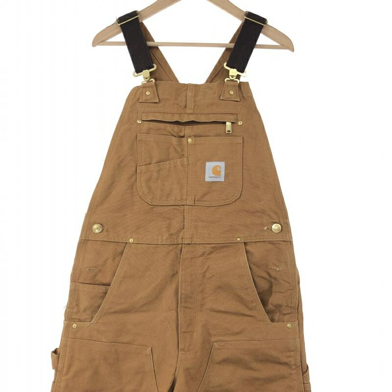 【中古】Carhartt DUCK BIB OVERALLS オーバーオール 102776-211 ブラウン カーハート[10]