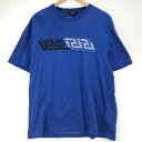 【中古】VERSACE GRECA-PRINT LOGO ブルー サイズXL ヴェルサーチ[91]