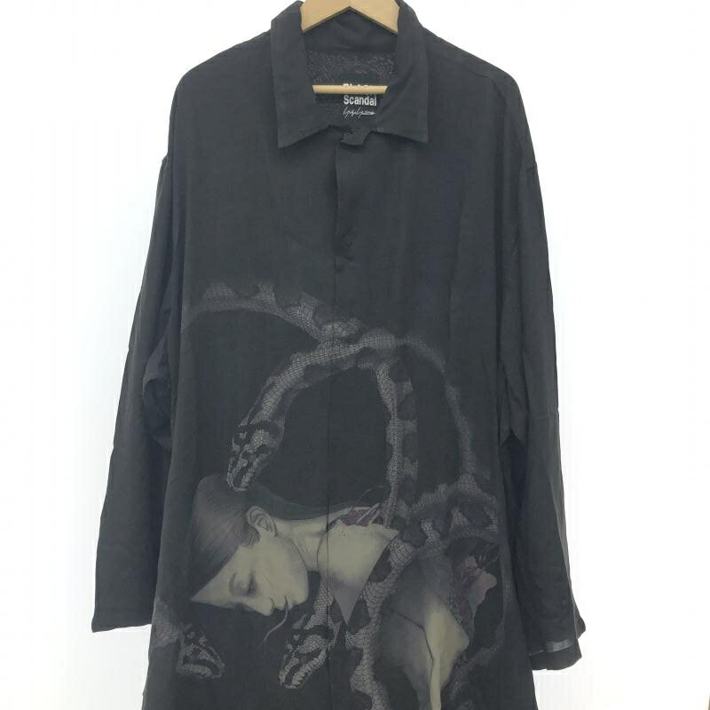 【中古】Yohji Yamamoto 内田すずめ 20SS BLACK Scandal 蛇女シャツ HN-B47-237 3 ブラック ヨウジヤマモト ブラックスキャンダル 66