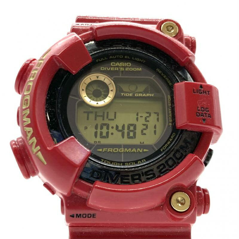 【中古】G-SHOCK 30周年記念限定モデル FROGMAN GF-8230A-4JR 電波ソーラー カシオ ジーショック レッド フロッグマン[19]