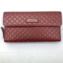 【中古】GUCCI マイクロシマ ラウンドファスナー レッ