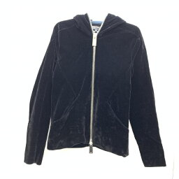 【中古】EMPORIO ARMANI　ジップアップパーカー　黒　S　エンポリオアルマーニ[92]