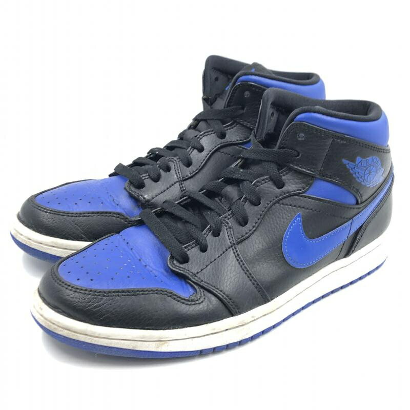 【中古】NIKE AIR JORDAN1 MID“Mid Royal”26.0 554724-068 △状態考慮 ナイキ エアジョーダン ミッドロイヤル[24]