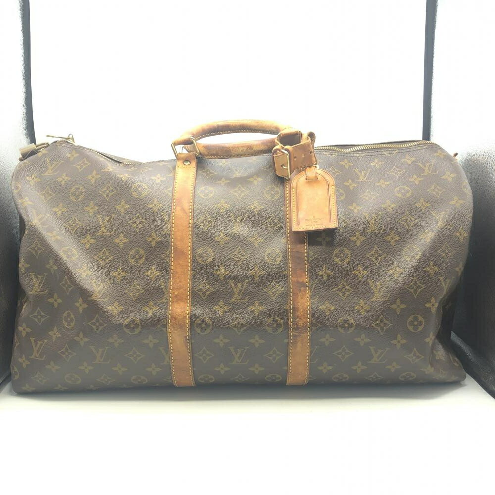 【中古】LOUIS VUITTON モノグラム キーポル55 M41424 コバひび割れ ルイヴィトン[17]