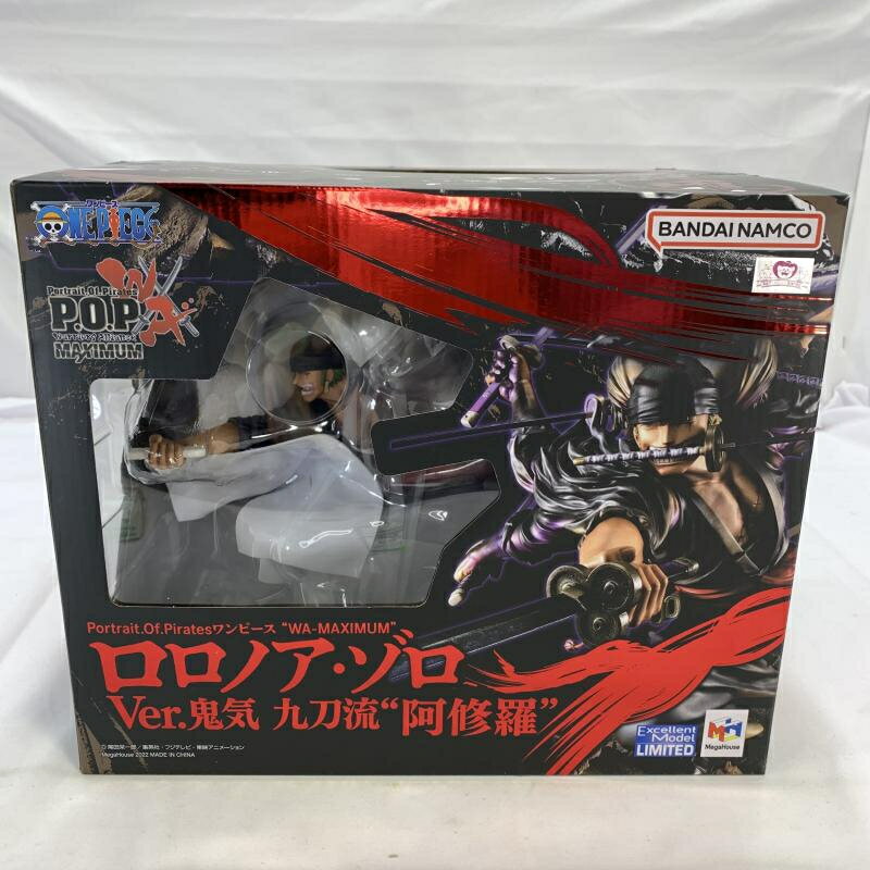 【中古】開封)Megahouse P.O.P WA-MAXIMUM ロロノア・ゾロ Ver.鬼気 九刀流 “阿修羅”フィギュア ONE PIECE[19]