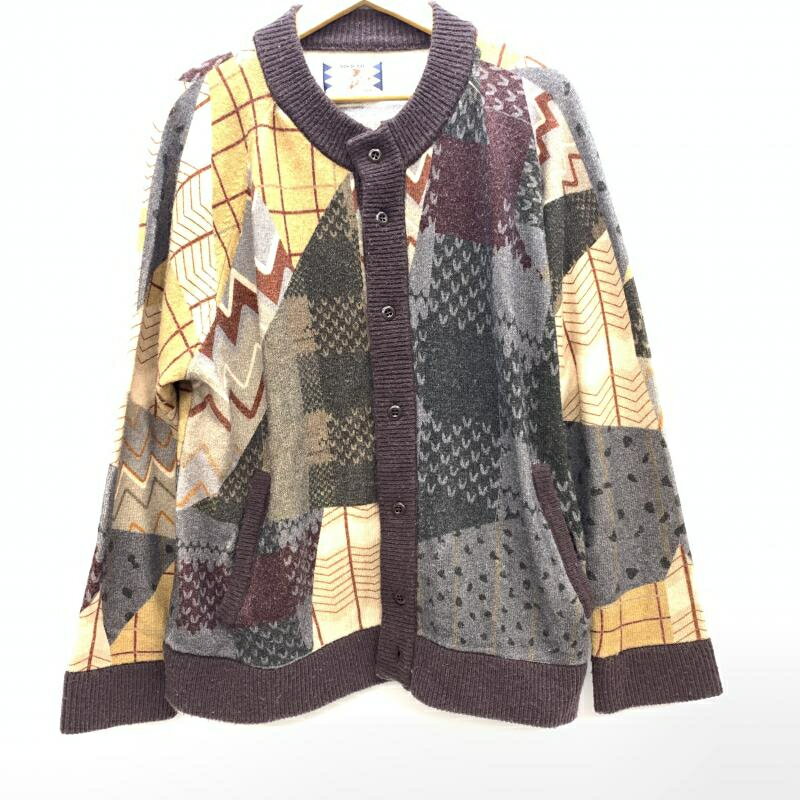 【中古】SON OF THE CHEESE　CRAZY PATTERNS KNIT CARDIGAN M BROWN　ソンオブザシーズ[92]