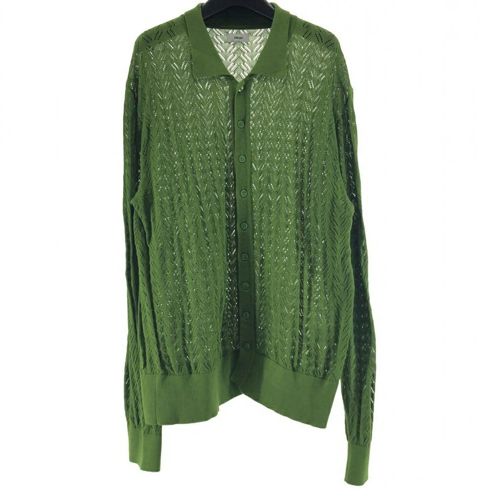 楽天お宝創庫【中古】Allege 22SS オープンワークカーディガン サイズ3 グリーン AL22S-KN03 アレッジ[17]