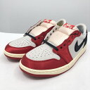 【中古】NIKE × Trophy Room AIR JORDAN 1 LOW OG SP Sail and Varsity Red サイズ27cm FN043...