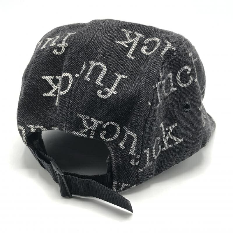 【中古】Supreme 13SS Fuck Denim Camp Cap ブラック シュプリーム[10]
