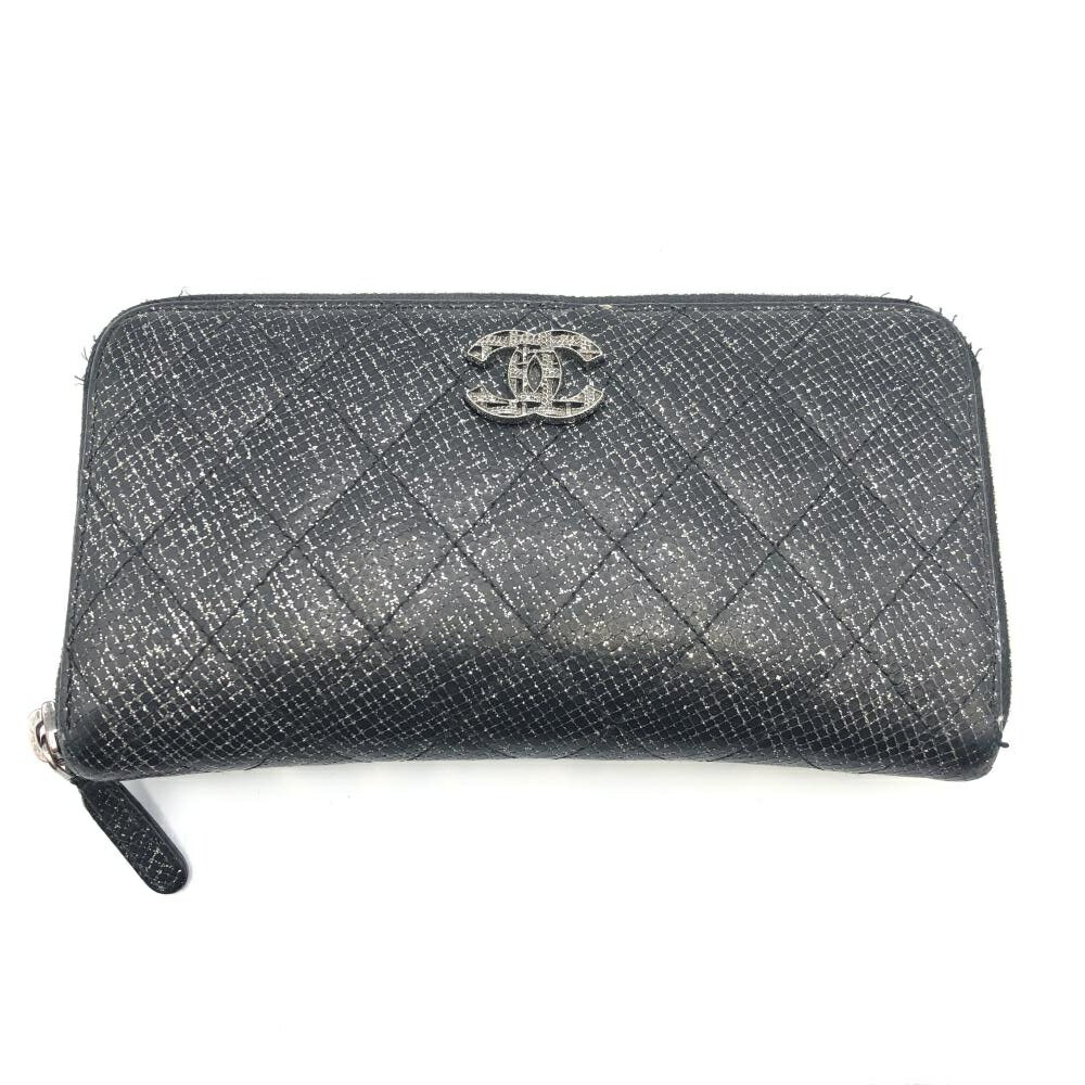 【中古】CHANEL チェーンミーマトラッセ キャビアスキン ラウンドジップウォレット A800003　シャネル[17]