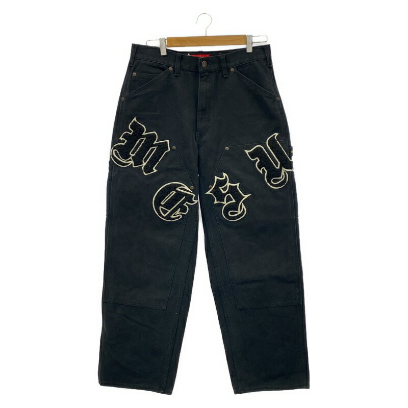 【中古】Supreme Old English Canvas Double Knee Painter Pant 黒 サイズ30 シュプリーム RN101837[91]
