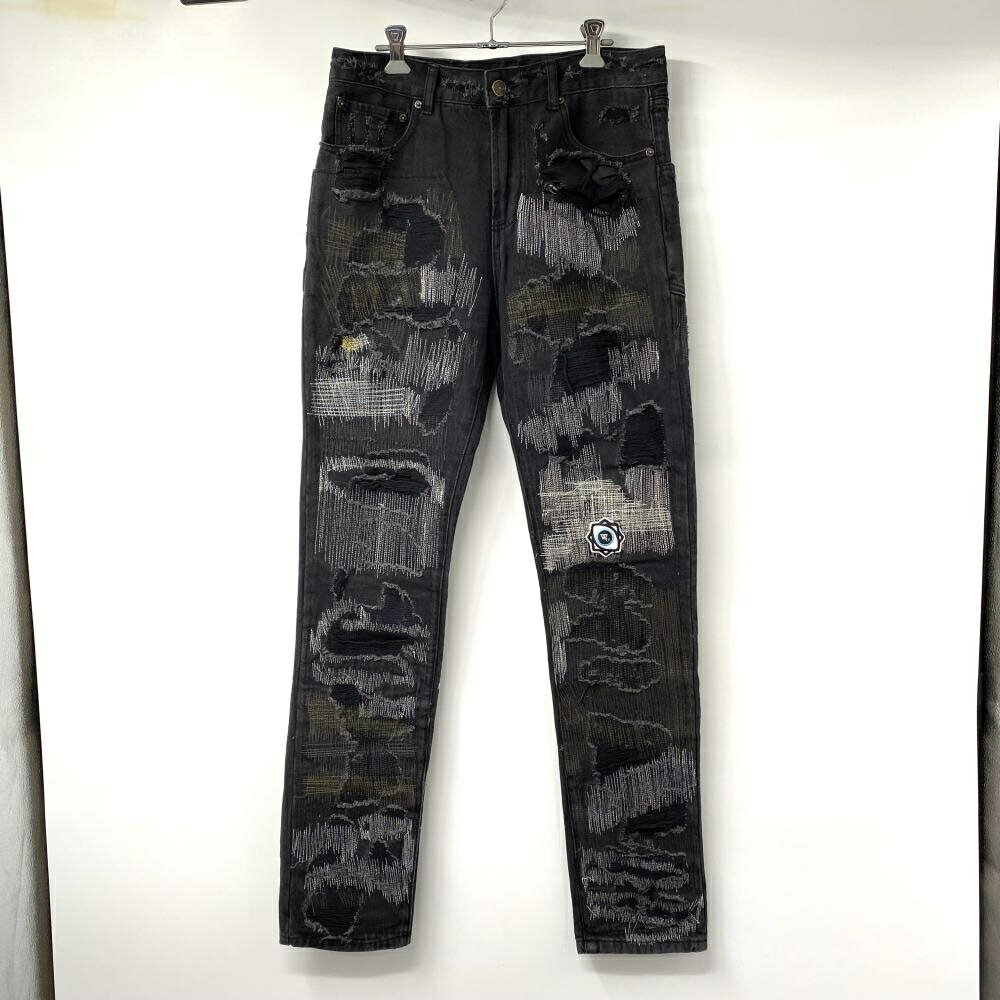 WANNA WANNA L.F.S.E 55 DISTRESSED JEANS サイズ1 ブラック デニムパンツ　ワナ