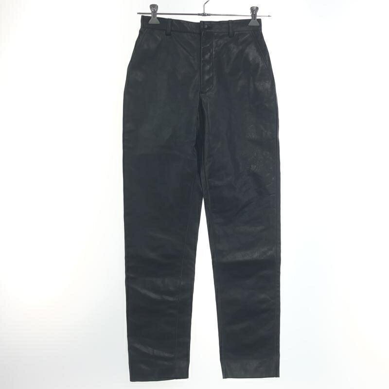 【中古】GUCCI カーフスキン レザーロングパンツ 38 683488 XNAL7 ブラック グッチ[10](4)