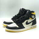【中古】NIKE AIRJORDAN1 RETROHIGHOG NRGYellow 28.5cm 861428-107 ナイキ エアジョーダン1 ブラック イエ...