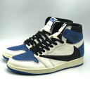 【中古】NIKE × Travis Scott × Fragment AIR JORDAN 1 RETRO HIGH OG SP Military Blue サ...