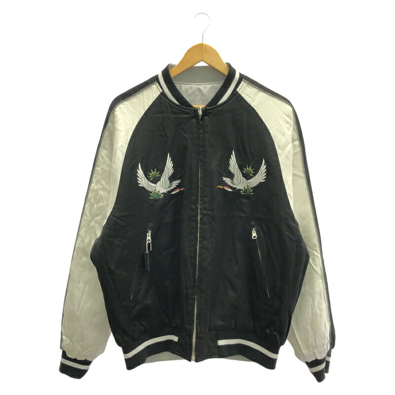 【中古】TIGHTBOOTH MA-1 ジャケット/スカジャン サイズL ブラック グレー タイトブース[19]