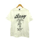【中古】00s Stussy × WTAPS World Tour Design Tee サイズL ホワイト シミ有 ステューシー ダブルタップス オールド[1...