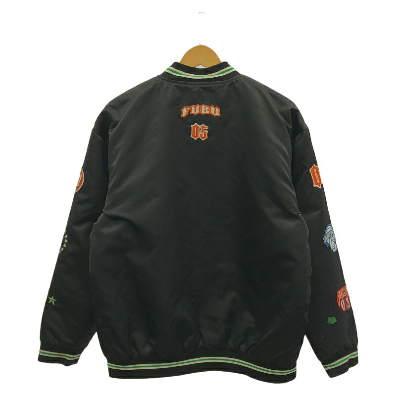 【中古】FUBU ワッペンスタジャン ブラック △汚れあり フブ 485-079295[19]