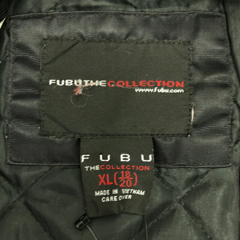 【中古】FUBU ワッペンスタジャン ブラック △汚れあり フブ 485-079295[19]