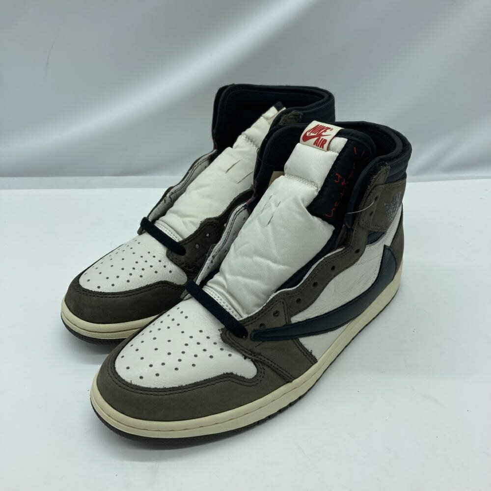 【中古】NIKE×Travis Scott AIR JORDAN 1 RETRO HIGH OG TS SP Sail/Dark Mocha サイズ27cm C...