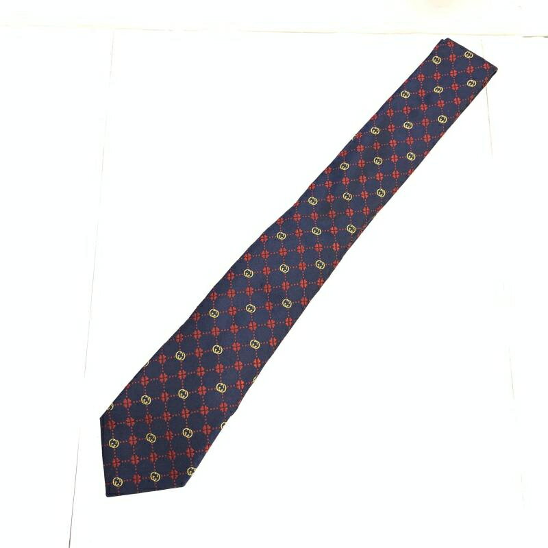 【中古】GUCCI インターロッキングG クローバー ネクタイ グッチ[92]