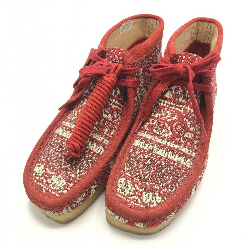 šClarks Wallabee Boot RED FABRIC å֡ UK7 26166650 顼[10]