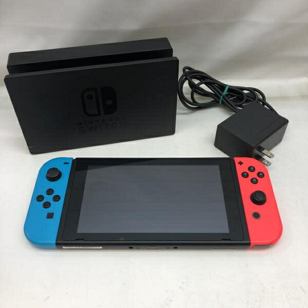 【中古】本体S）ジャンク)Switch本体 青/赤 アダプタ付き 動作未保証[22]
