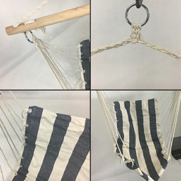 ロープチェア ハンギング 吊り式 ハンモック 室内 ブランコ 一人用 ハンモックチェア ハンギングチェア ガーデン 送料無料 ###ブランコRBDY青/白###通販格安セール情報 楽天 通販