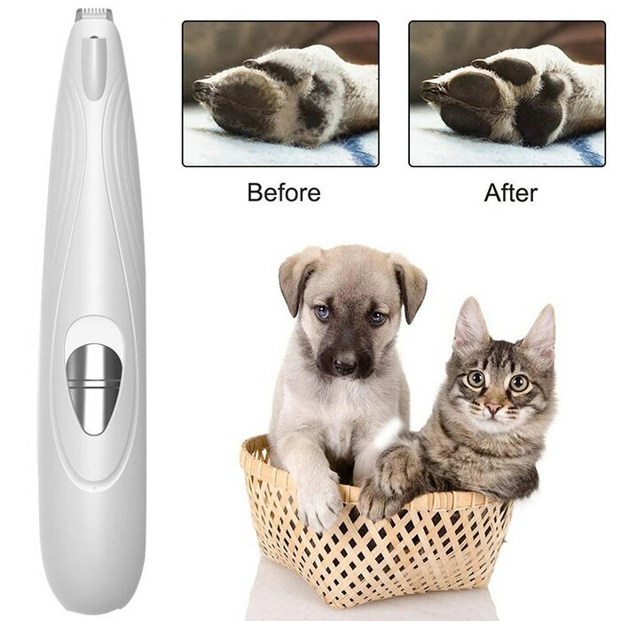 ペット バリカン 犬用 猫用 バリカン ペットバリカン LEDライト付き トリミング ペット用バリカン 爪とぎ 肉球 足裏 顔 爪やすり 爪磨き 電動バリカン USB充電式 コードレス 静音 全身カット 切れ味抜群 グルーミング シェーバー 初心者 業務用 ###ペットトリマFXJQ-WH###のサムネイル
