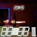 \GW企画!5月3日-6日は金額別クーポン配布!!/大型 3D LED 時計 置き時計 壁掛け時計 掛け時計 デジタル時計 リモコン付き 目覚まし アラーム 時...