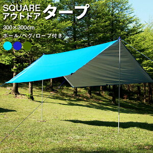 タープ テント 3×3m タープテント 300×300cm ヘキサタープ スクエアタープ 2-4人用 日よけ 簡易テント コンパクト 収納 収納バッグ付き テントポール 2人 3人 4人 アウトドア BBQ キャンプ スポーツ 送料無料 ###タープHHTMZP-###