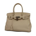 ★SALE 【4ie5734-g】エルメス ハンドバッグ/バーキン30/C刻印/トリヨンクレマンス/クレ/シルバー金具 【中古】 レディース