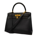 ★SALE 【4pd3395-g】エルメス ツーウェイバッグ/ケリー28/□B刻印/ボックスカーフ/ブルーインディゴ/ゴールド金具 【中古】 レディース