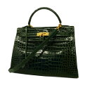 ★SALE 【4pe4776-g】エルメス ツーウェイバッグ/ケリー32/〇W刻印/ポロサス/ヴェールフォンセ/ゴールド金具 【中古】 レディース