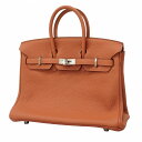 ★SALE【4te4310-g】エルメス ハンドバッグ バーキン25 トゴ ロージー シルバー金具 □R刻印【中古】レディース