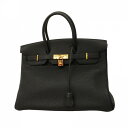 ★SALE【5ad3909-g】エルメス ハンドバッグ バーキン35 トゴ ブラック ゴールド金具 □E刻印【中古】レディース