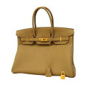 ★SALE【5ad3911-g】エルメス ハンドバッグ バーキン35 トゴ ベージュマルファ ゴールド金具 W刻印【中古】レディース