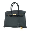 ★SALE【5cb0937-g】エルメス ハンドバッグ バーキン30 トゴ グリミスティ シャンパンゴールド金具 W刻印【中古】レディース
