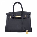 ★SALE【5db1946-g】エルメス ハンドバッグ バーキン30 トゴ ブルーニュイ ゴールド金具 W刻印【中古】レディース