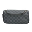 ★SALE【5db2404】ルイヴィトン ポーチ ダミエ・グラフィット トワレポーチ N47625 ブラック グレー【中古】メンズ